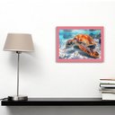 Ver imagem 1 de Quadro Decorativo Tartaruga Marinha + Vidro 33x25 Escritório:rosa
