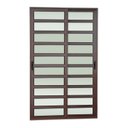 Ver imagem 3 de Porta de Correr com Travessas 2 Folhas Moveis 210 x 120 Elite com Fecho Automático Vidro Liso Cinza/Corten Brimak