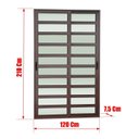 Ver imagem 7 de Porta de Correr com Travessas 2 Folhas Moveis 210 x 120 Elite com Fecho Automático Vidro Liso Cinza/Corten Brimak