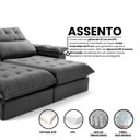 Ver imagem 4 de Sofá Retrátil e Reclinável Molas Ensacadas 2,30m Orquídea Vivaro Decor Suede Cinza