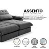 Sofá Retrátil e Reclinável Molas Ensacadas 2,30m Orquídea Vivaro Decor Suede Cinza - 4