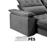 Sofá Retrátil e Reclinável Molas Ensacadas 2,30m Orquídea Vivaro Decor Suede Cinza - 6