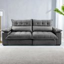 Ver imagem 2 de Sofá Retrátil e Reclinável Molas Ensacadas 2,30m Orquídea Vivaro Decor Suede Cinza
