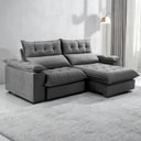 Ver imagem 7 de Sofá Retrátil e Reclinável Molas Ensacadas 2,30m Orquídea Vivaro Decor Suede Cinza