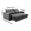 Ver imagem 3 de Sofá Retrátil e Reclinável Molas Ensacadas 2,30m Orquídea Vivaro Decor Suede Cinza