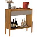 Ver imagem 1 de Aparador Luxo 1 Gaveta Buffet 100% Mdf Base de Madeira 90 Cm:nature/gris