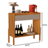 Aparador Luxo 1 Gaveta Buffet 100% Mdf Base de Madeira 90 Cm:nature/gris - 2
