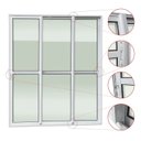 Ver imagem 2 de Porta de Correr 3 Folhas Moveis Sequenciais 210 x 120 Elite com Fechadura Tetra Vidro Liso Branco Brimak