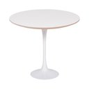 Ver imagem 1 de Mesa Saarinen Lateral Oval Fórmica Branca 57x38cm - Base Branca