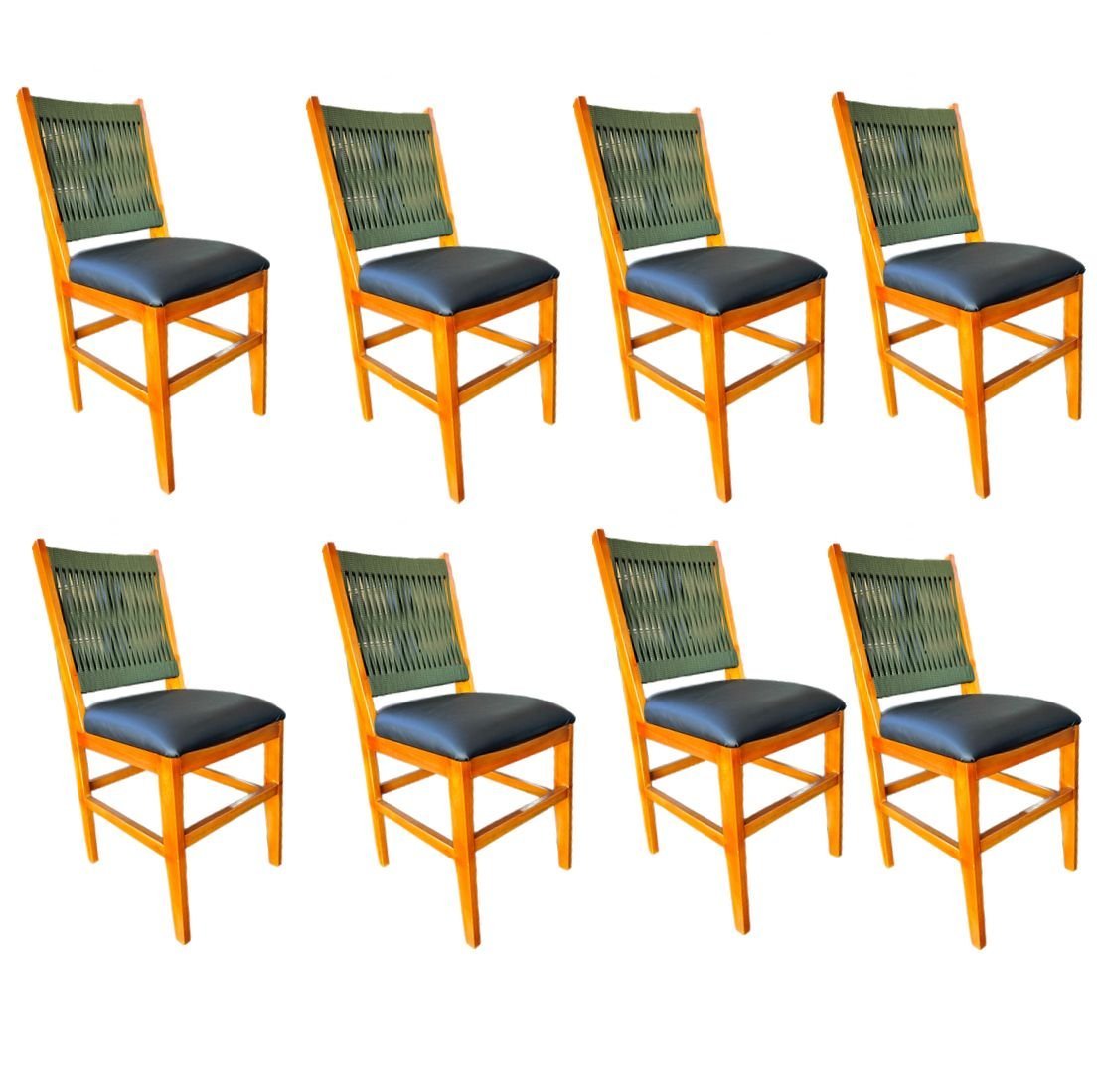 Kit 8 Cadeiras Ana Hickman com Corda Náutica e Estofado