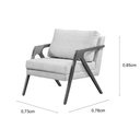 Ver imagem 2 de Poltrona França Veludo Marrom Decorativa Sala Estar Confortável