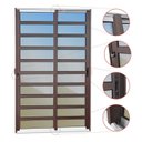 Ver imagem 2 de Porta de Correr com Travessas 2 Folhas Moveis 210 x 120 Elite com Fechadura Tetra Vidro Reflex Mix Corten Brimak