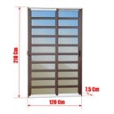 Ver mais imagens de Porta de Correr com Travessas 2 Folhas Moveis 210 x 120 Elite com Fechadura Tetra Vidro Reflex Mix Corten Brimak