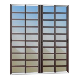 Porta de Correr com Travessas 4 Folhas Moveis 210 X 200 Elite com Fechadura Tetra Vidro Reflex - 3