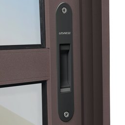 Porta de Correr com Travessas 4 Folhas Moveis 210 X 200 Elite com Fechadura Tetra Vidro Reflex - 5
