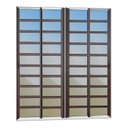 Ver imagem 3 de Porta de Correr com Travessas 4 Folhas Moveis 210 x 240 Elite com Fechadura Tetra Vidro Reflex Mix Corten Brimak