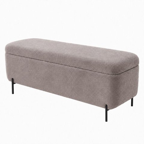Puff Baú Bella Reto Assento Espuma Veludo Nobre Avelã 160cm Sallar Home