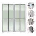 Ver imagem 2 de Porta de Correr 4 Folhas Moveis 210 X 200 Elite com Fechadura Tetra Vidro Liso