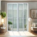 Ver imagem 1 de Porta de Correr 4 Folhas Moveis 210 X 200 Elite com Fechadura Tetra Vidro Liso