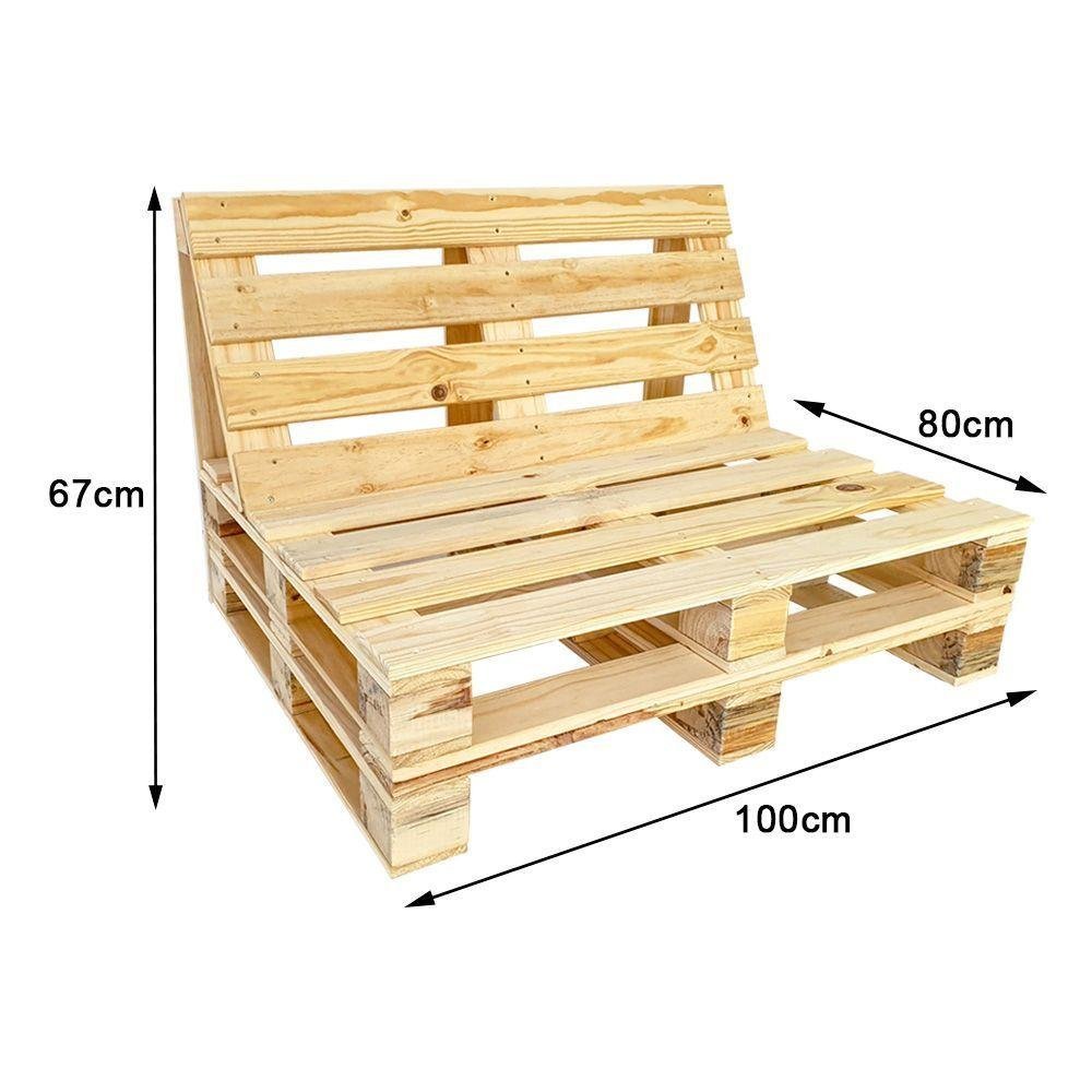 Kit 2 Sofás Pallet Em Pinus Com Encosto 2 Lugares Marrom - 2