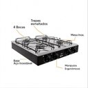 Ver imagem 3 de Fogão de Mesa Cooktop Júnior 4 Bocas Compacto Prático e Econômico Portátil a Gás Design Moderno