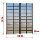 Ver mais imagens de Porta de Correr com Travessas 4 Folhas Moveis 210 X 240 Elite com Fecho Automático Vidro Reflex