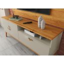 Ver imagem 2 de Rack + Painel Si 1.60m Estilo Retrô para Tv até 60'' Cor Cinamomo / Off White