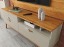 Ver imagem 2 de Rack + Painel Si 1.60m Estilo Retrô para Tv até 60'' Cor Cinamomo / Off White