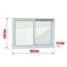 Janela Elite 2 Folhas Moveis 120 X 150 Vidro Liso - 6