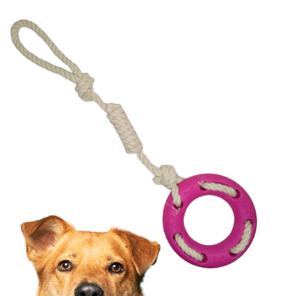 Brinquedo Mordedor de Corda Laço para Cachorro - Rosa