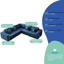 Ver imagem 4 de Kit Sofá Modular 5 Lugares Moderno Curvo Orgânico Adapt Linho - Adj Decor
