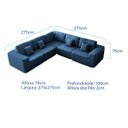Ver imagem 3 de Kit Sofá Modular 5 Lugares Moderno Curvo Orgânico Adapt Linho - Adj Decor