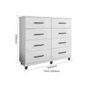 Ver imagem 3 de Cômoda com 8 Gavetas Moderna para Espaço e Organização - Branco