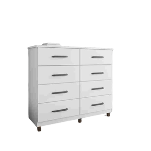 Cômoda com 8 Gavetas Moderna para Espaço e Organização - Branco