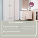 Ver imagem 2 de Quarto de Bebê Lígia Guarda Roupa 3 Portas com Gavetas Cômoda Infantil 4 Gavetas com Porta Branco