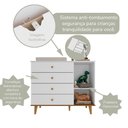 Ver imagem 7 de Quarto de Bebê Lígia Guarda Roupa 3 Portas com Gavetas Cômoda Infantil 4 Gavetas com Porta Branco
