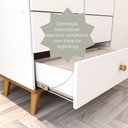 Ver imagem 4 de Quarto de Bebê Lígia Guarda Roupa 3 Portas com Gavetas Cômoda Infantil 4 Gavetas com Porta Branco