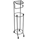 Ver imagem 4 de Porta Papel Higiênico com Suporte para Celular Papeleira para Banheiro de Chão Preta Utimil