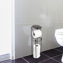 Ver imagem 2 de Porta Papel Higiênico com Suporte para Celular Papeleira para Banheiro de Chão Preta Utimil