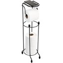 Ver imagem 1 de Porta Papel Higiênico com Suporte para Celular Papeleira para Banheiro de Chão Preta Utimil