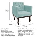 Ver imagem 5 de Kit Diva Recamier Juliana 160cm Lado Direito e 01 Poltrona Classic Suede Azul Tiffany - Amarena Móve