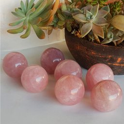 BOLA KIT COM 7 QUARTZO ROSA DE 4,1 A 4,9 CM PESO 970GR KIT COM 7 QUARTZO ROSA - BOLAS DE 4,1 A 4,9 C - 3