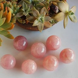 BOLA KIT COM 7 QUARTZO ROSA DE 4,1 A 4,9 CM PESO 970GR KIT COM 7 QUARTZO ROSA - BOLAS DE 4,1 A 4,9 C - 4