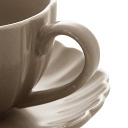 Cj 2 Xícaras Chá Porcelana C/Pires Pétala Cinza Matt 160Ml - 6