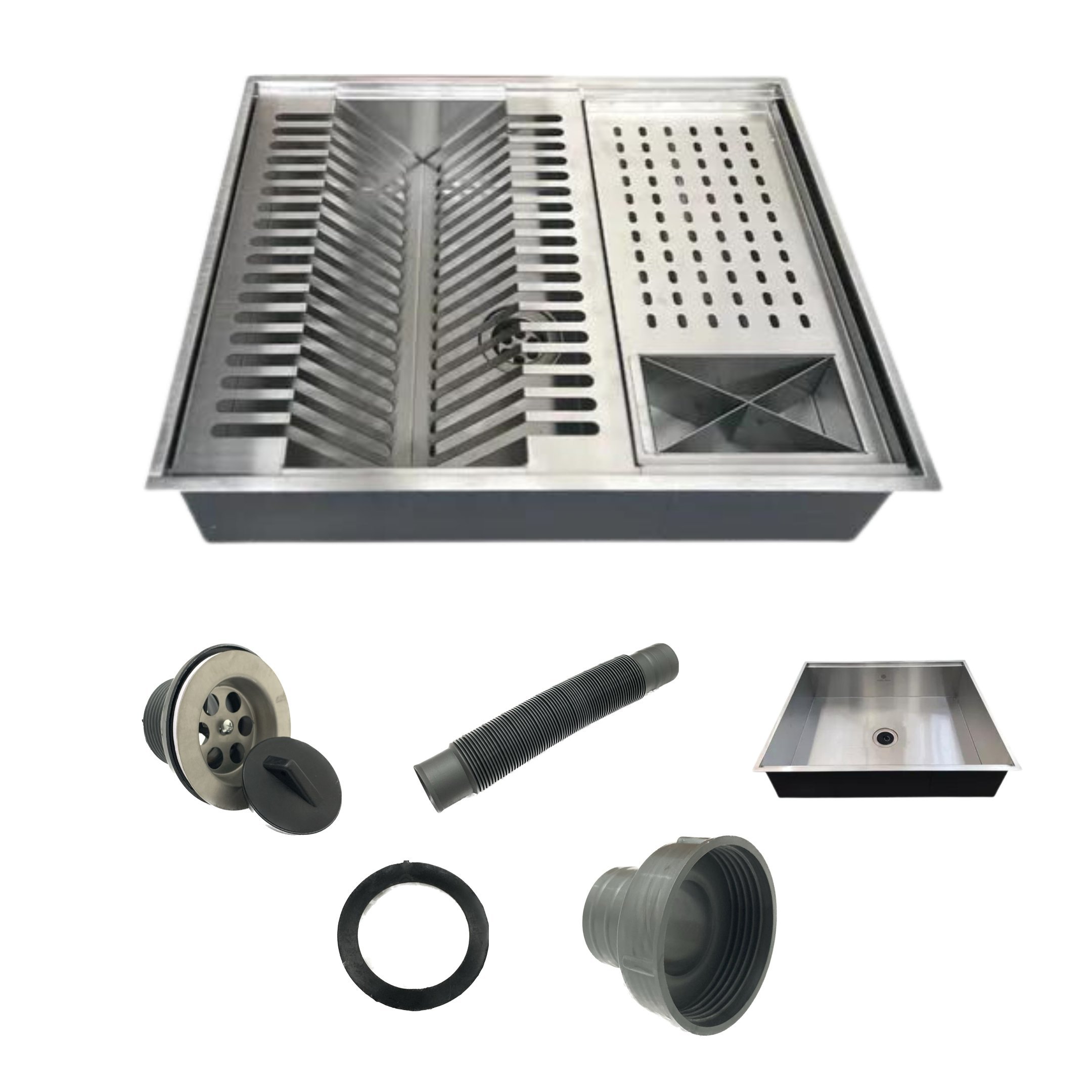 Calha Úmida Inox Escovado Gourmet 50x40 C/ Acessórios. - 4