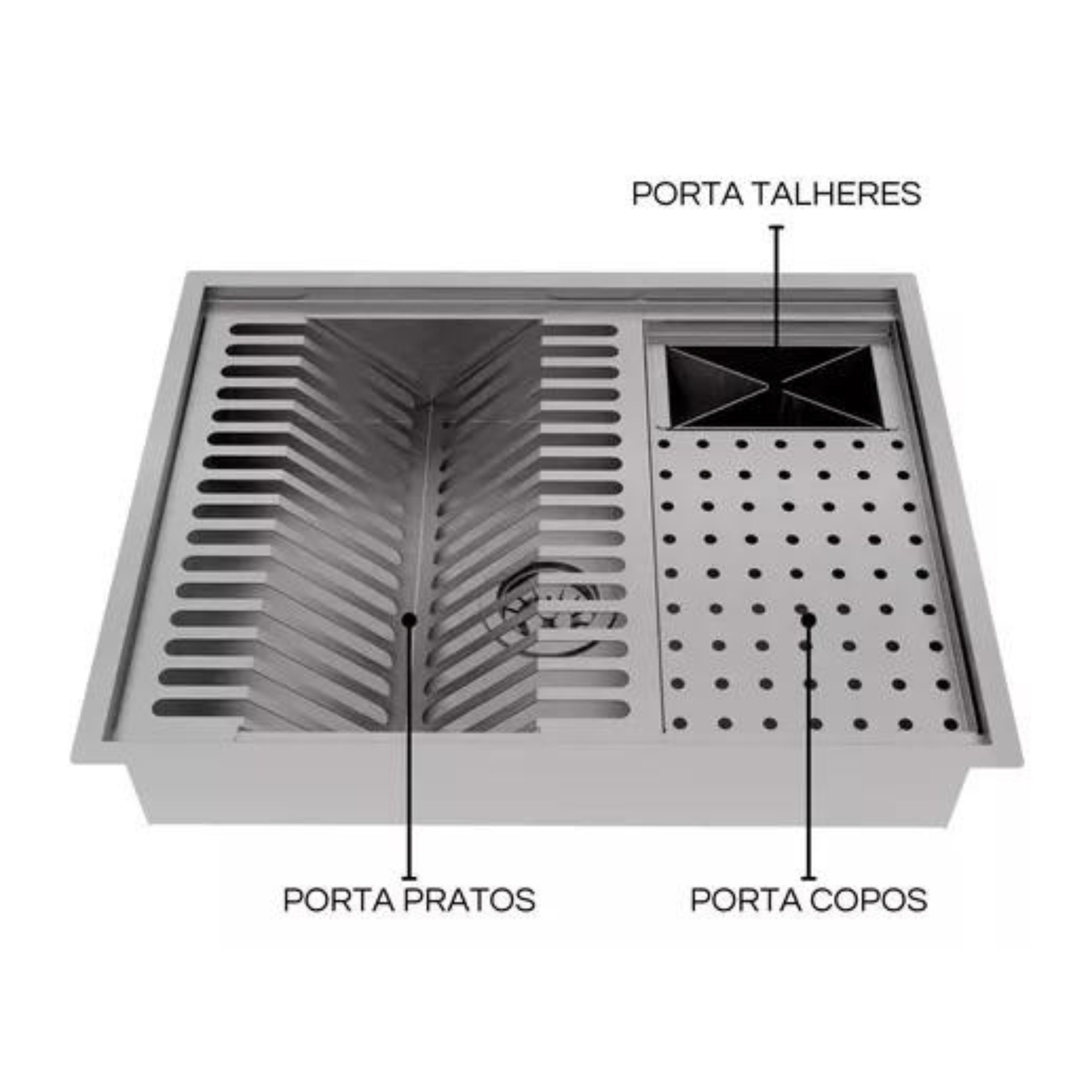 Calha Úmida Inox Escovado Gourmet 50x40 C/ Acessórios. - 2