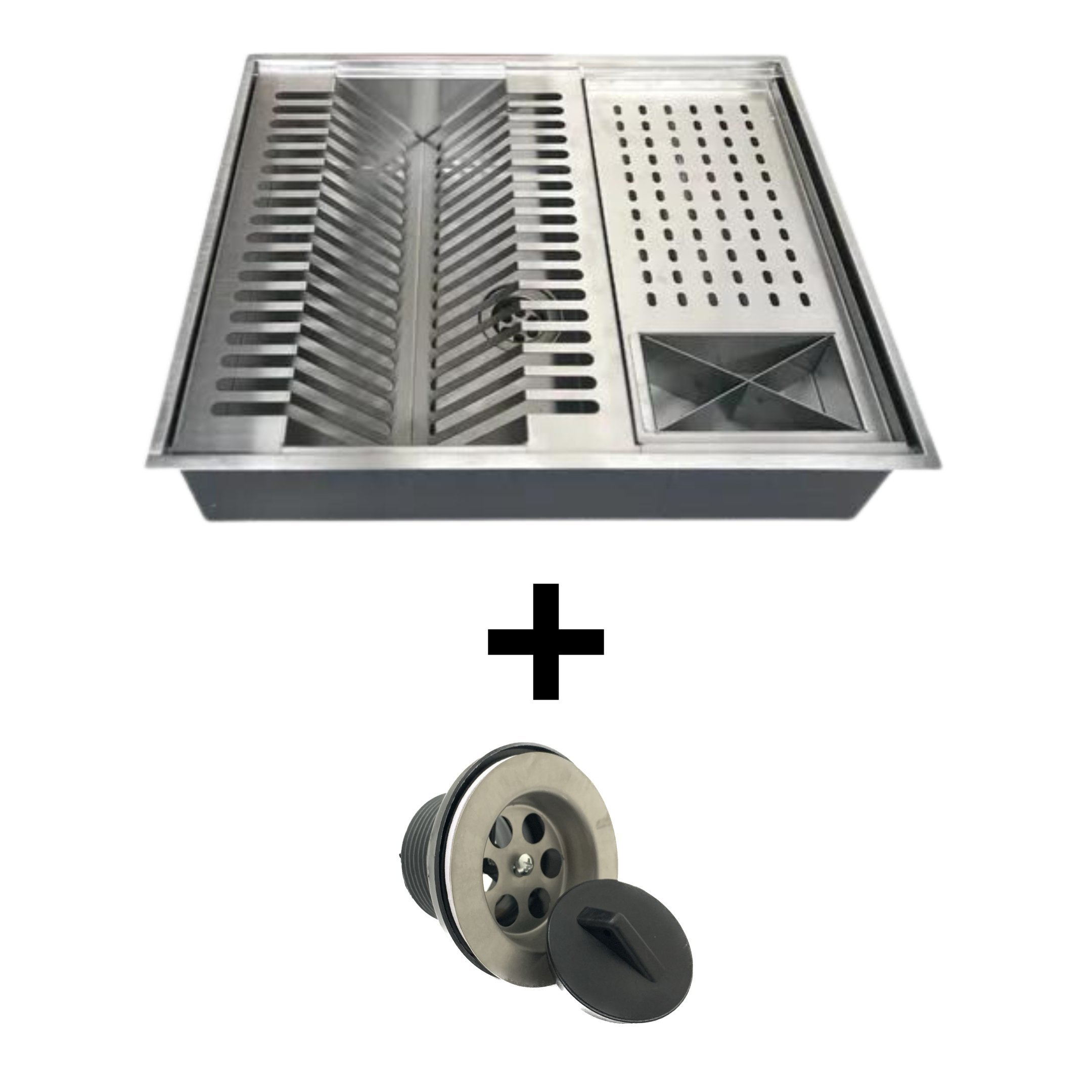 Calha Úmida Inox Escovado Gourmet 50x40 C/ Acessórios.