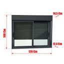 Ver imagem 6 de Janela Elite 2 Folhas Moveis com Persiana Integrada 100 X 120 Vidro Liso