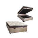 Ver imagem 2 de Cama Box Baú Casal Conforto Suede Bege + Colchão Casal Conforto Espuma D23 Com EPS 14x138x188