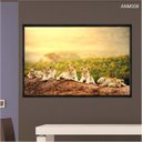 Ver imagem 1 de Quadro Decorativo - Familia de Leoes por do Sol Anm008 - Canvas 80x60cm